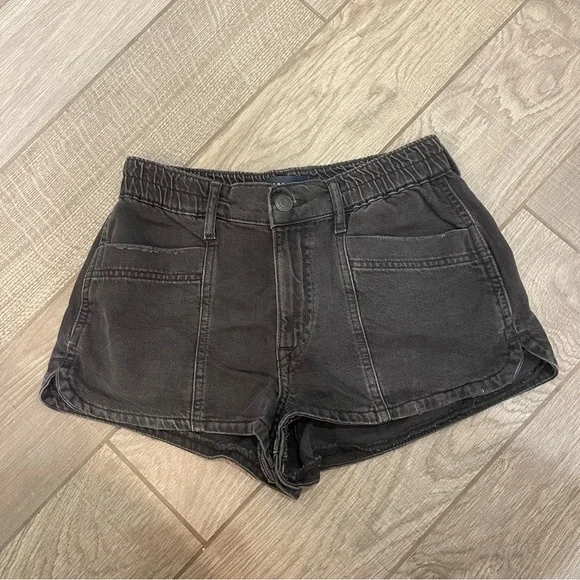 Aeropostale Pull-On Denim Shorty Shorts Black - Picture 3 of 6